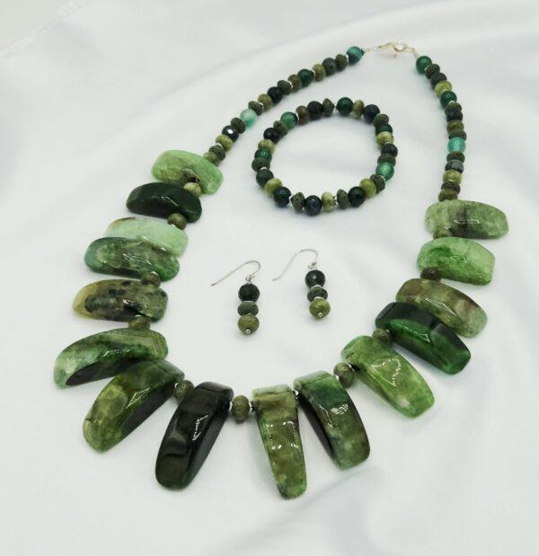 Zestaw z agatem i jadeitem