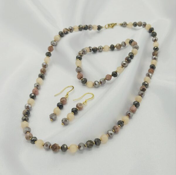 Zestaw z rodochrozytem i kocim okiem