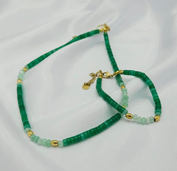 Zestaw z zielonym awenturynem