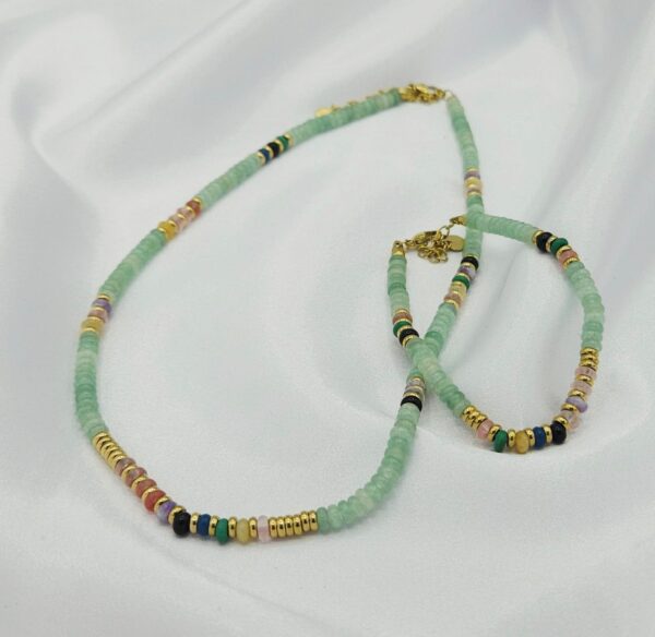 Zestaw z awenturynem i miksem naturalnych kamieni