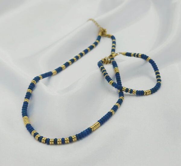 Zestaw z jadeitem w odcieniach granatu